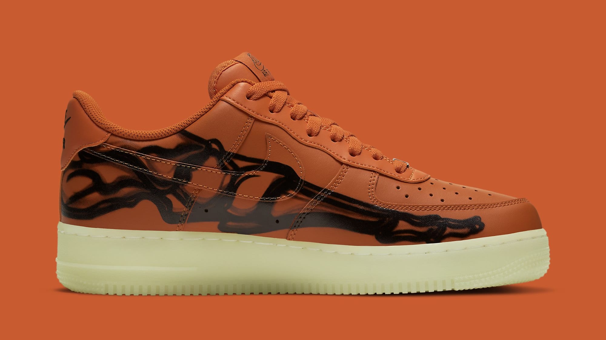 Nike Air Force 1 Low Skeleton 'Orange' CU8067-800 Medial