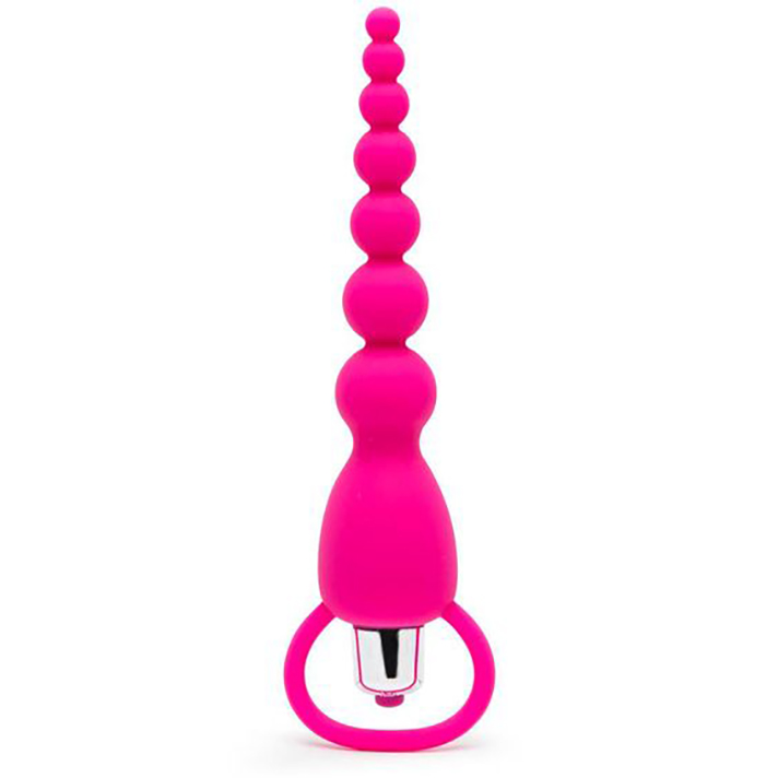 Hot pink vibrating anal beads