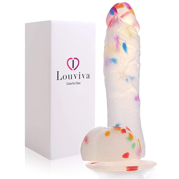 Funfetti dildo with suction-cup base
