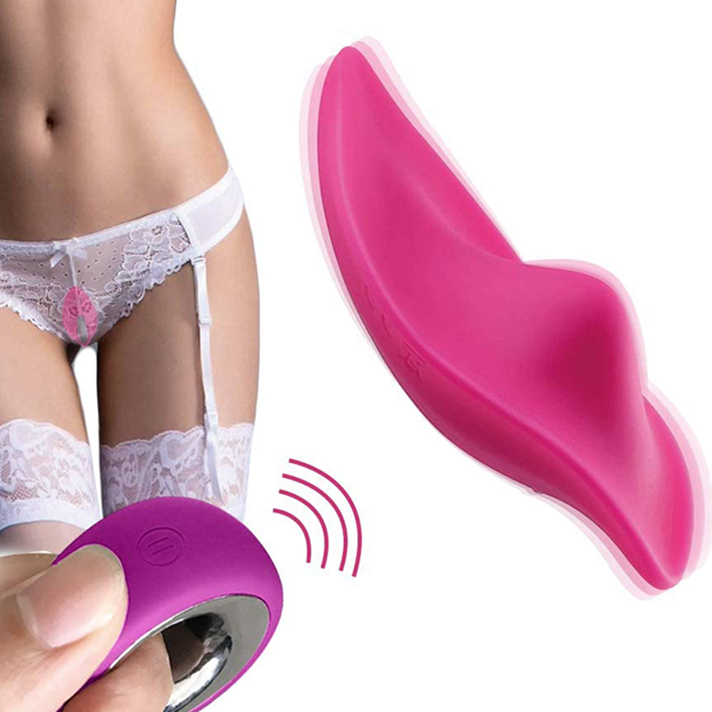 Pink hands-free clitoral vibrator