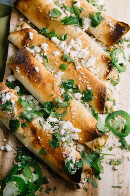 STYLECASTER | slow cooker sides | jalapeno chicken taquitos