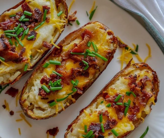 STYLECASTER | Air-Fryer Holiday Recipes for Any Party | Air Fryer Twice-Baked Potatoes