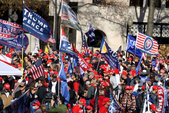 Pro-Trump Right Wing Groups Hold "Million MAGA March" To Protest Election Results