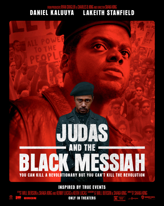 Judas & The Black Messiah Poster featuring Daniel Kaluuya as Fred Hampton and Lakeith Stanfield as William O'Neal